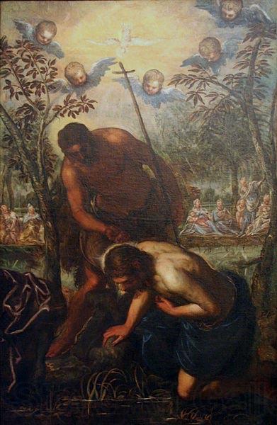Domenico Tintoretto The Baptism of Christ Norge oil painting art